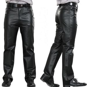 Male Genuine Leather Pants Plus Size Straight Men Sheepskin Zipper Fly Men's Regular Full Length 7XL 210715