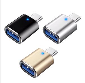 Typ C Adaptery do USB 3.0 Adapter Type-C Kabel USG OTG dla MacBook Pro Air Samsung S10 S20 LED Light