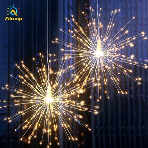 Luz de corda de fogos de artifício 180leds 200leds 240leds 8 modos luzes de cintilação operadas por bateria com controle remoto para decoração de festa de casamento