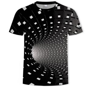 Maglietta grafica da uomo all'ingrosso Moda 3 T-shirt digitali Ragazzi Casual Stampa geometrica Ipnosi visiva Modello irregolare Top Eur Plus Taglia XXS-6XL