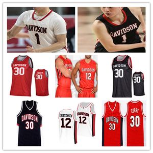 Custom Davidson Wildcats Jersey Basketball Foster Loyer Hyunjung Lee Luka Brajkovic Michael Jones Curry Sam Mennenga Nelson Boachie-Yiadom Watson Kristensen 4xl