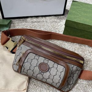 Quality Chest Bag Women Crossbody Bags Fashion Pocket Handbag Purse Classic Old Flower Letter Shoulder Back Handbags Zipper Wallet Brown Wide Starp