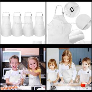 Têxteis Home Garden4 Pcs Crianças Aventais Com Bolso Ajustável Chef Avental Cozinhar Baking Pintura Adequado para crianças de 3 a 6 anos D240c