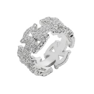 Pierścienie motyla Wysokiej jakości diamentowy pierścionek CZ miedź lodowana z sześciennej cyrkonia biżuteria Hip Hop biżuterii dla mężczyzn prezent