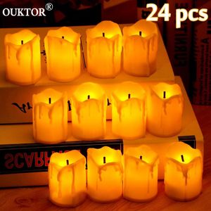Wholesale batteries for tea light candles resale online - 12 Flameless LED Candle Lights Tea Light Creative Lamp Battery Powered Home Wedding Birthday Party Decor Lighting Candles