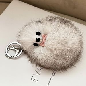 Echter Echtpelz Fuchs Schlüsselanhänger Pompom Ball Taschenanhänger Autotelefon Handtasche Anhänger Schlüsselanhänger Quasten