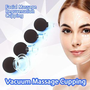 4 Pieces Glass Facial Massage Cupping Therapy Set For Eyes Face and Body Silicone Vacuum Suction Cuppings Anti Cellulite Wrinkle
