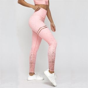 Beforw mode försäljning kvinnor guld print leggings transparent träning fitness leggings push up workout kvinnliga byxor 211014