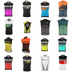 SCOTT Team ciclismo Jersey sem mangas mtb Bike Tops Colete de corrida ao ar livre uniforme de esportes ao ar livre verão respirável camisas de bicicleta Ropa Ciclismo S21042243