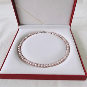 Collar De Perlas De 7mm al por mayor-Cadenas Daimi mm Cerca de la perla natural Natural Cálculo Premium Calidad Blanco Púrpura Negro Rosa Joyería para las mujeres