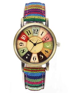 人気の映画柄レトロな時計ユニセックス男性女性ミリタリーカモフラージュベルトデニムキャンバスバンドファッションスポーツスポーツ腕時計