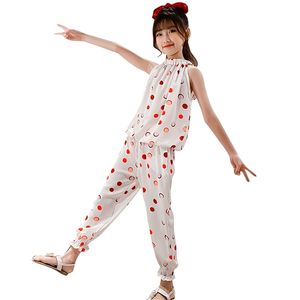 Mädchen Kleidung Dot Weste + Kurze Outfits Sommer Kleidung Sets Lässige Stil Kostüme Für Kinder 6 8 10 12 14 210527