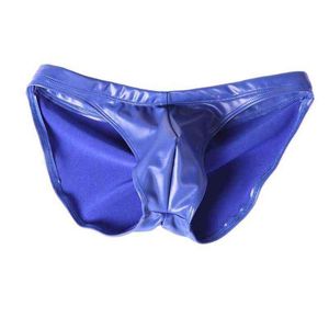 Herren Luxus Unterwäsche plus Größe Kunstöl Latex Leder Convex Beutel Slips Männer Bikini Calzoncillos Höschen Dessous Braga Unterhose Schubladen Kecks Thong Wdag