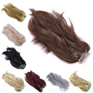 30cm Long Synthetic Clip in Ponytail Ponytails Simulation Human Hair Extension Bundles 10 Colors MW068