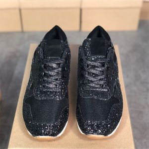 2021 Designer Women Sneakers Flat Shoes Lace up Sneaker Leather Low-top Trainers with Sequins Outdoor Casual Shoes Top Quality 35-43 W13