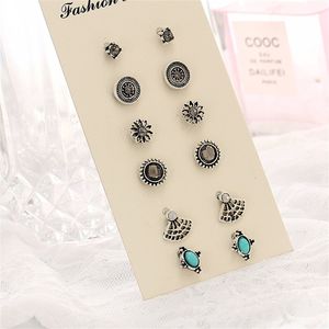 Ideal Way Cute Pearl Crystal Elephant Flower Sector Shape Stud for Women Crystal Resin Beads Earrings B3
