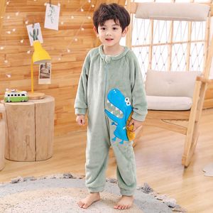 Children's Jumpsuit Pajamas Clothes For Baby Girls Boys Kids Cartoon Animal Sleepwear Unisex Cosplay Pyjama Winter Home Service 210908