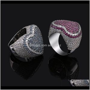 Cluster Loving Colored Mens Ring Zircon Hiphop Ornaments europeiska och amerikanska ringar kopparmaterial mz3im jjscx