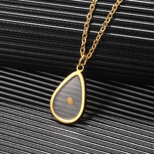 Pendant Necklaces Transparent Mustard Seed Gold Plating Platinum Water Drop Necklace Clavicle Chain Jewelry Gifts For Women