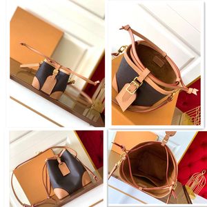 Toppkvalitet Designer NOE PURSE Handväskor Lyxiga äkta läder Messenger-väskor Dam Axelväska Mini Bucket Modeväska 12cm / 23cm