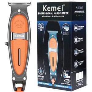 Original Kemei kraftfull frisör metallhårtrimmer för män Electric Body Beard Rechargeble Clipper Cutting Machine 220216
