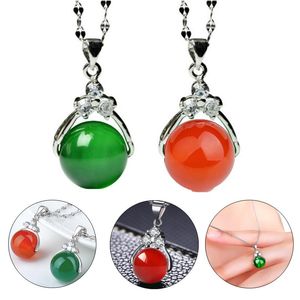 Red Agate Birthyear Transfer Bead Emerald Chalcedony Necklace Pendant Jewelry Fashion Accessories