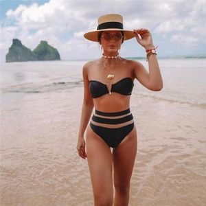 Moda kadın iki parçalı yüksek bel bikini set mayo mayo bayanlar beachwear mayo tek parça suits