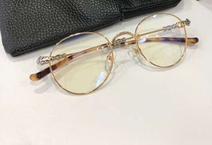 Óculos de óculos de óculos de ouro pretos dourados lentes lentes claras da moda moldura de molduras de moldura de moldes clássicos com caixa