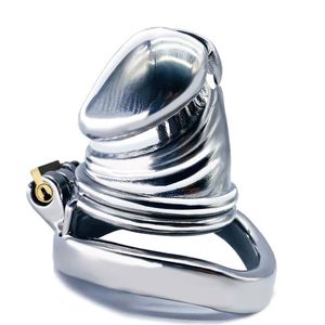Massage FRRK51 Penis Shape Head Cock Cage Curved Snap Ring 304 Stainless Steel Metal Chastity Device Sex Toys For Man Fetish Adult Game