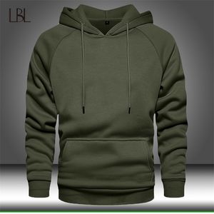 Bluzy Bluzy Mężczyźni Solid Color Hoodie Hip Hop Streetwear Znosić Jesień Zima Z Długim Rękawem Z Kapturem Męski Pulower Dres 210818