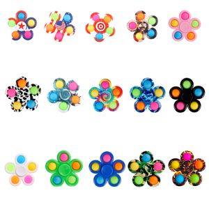 Wholesale top plate toys for sale - Group buy Mini Spin toy Flower Print top Children adult simple dimple toy pressure relief plate