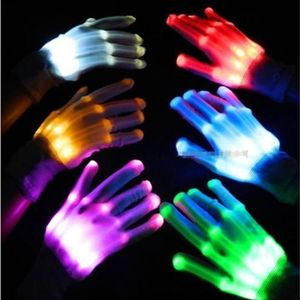 New Club Party Dance Halloween Flashing LED Gloves Finger Up Glow gloves Fancy Dress Light Show Christmas festive supplies