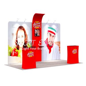 Stand espositivi su misura 10x20 per espositori pubblicitari con kit telaio Borsa per il trasporto di grafica stampata a colori personalizzata