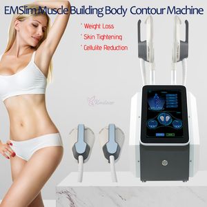 Emslim muscle build máquina de emagrecimento de alta intensidade EMT body contornando equipamentos de beleza para gordura queimadura elevador com duas alças