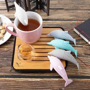 Creative Dolphin Tea Infuser Teapot Filter Silicone Leakproof Loose Leaf Animal Tea Strainer Coffee Drinkware Kitchen Accessories