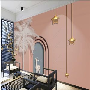 Custom wallpaper painting photos Creative three-dimensional space building geometric wallpaper arch background wall