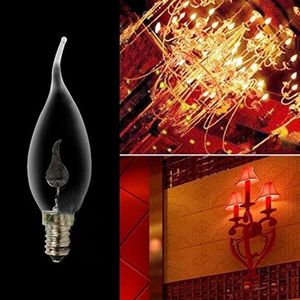 Edison Flashing Flame LED Candle Bulb E14 E27 Lighting Old-fashioned 3W AC220V Taillight Retro Decorative Energy-saving Lamp