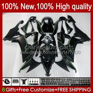 Motocicleta Bodywork para Kawasaki Ninja ZX1000C ZX-10R ZX 10R 10 R 1000 CC 2008-2010 Corpo 56No.65 ZX10 1000CC ZX10R 08 09 10 ZX1000 2008 2009 2010 2010 Kit de justo Black