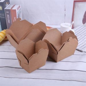 Gift Wrap Thick Square Disposable Lunch Box Food Package Takeaway Blank Kraft Paper Fast Fruit Salad Crisper Snack Cake