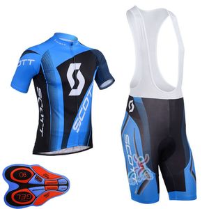 SCOTT Team Ropa Ciclismo Traspirante Uomo ciclismo Maglia manica corta Pantaloncini con bretelle Set Abbigliamento estivo da corsa su strada Tuta sportiva uniforme da bicicletta S210042065