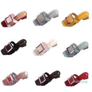 Sandálias Clássicas Sandálias Slides Moda Salto Alto Saltos de Borracha Plataforma Jelly Sapatos Diamante Desenhista Luxo Flip Flop Botas 34-4