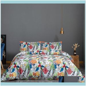 Bedding Supplies Textiles Home & Gardenbedding Sets Set American Style Duvet Quilt Er Pillowcases Twin Queen Size Flower High Quality Drop D