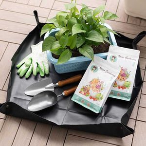 Lock Waterproof Anti Dirty Thicken Basin Cushion Mix Soil Flower Land Mat Gardening Pad Reusable Transplanting Pot Foldable 210615