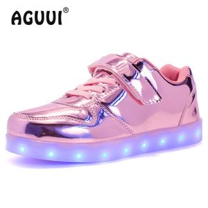 Sneakers Bambini luminosi Scarpe illuminate a LED Scarpe da uomo Boygirls Certifica USB Glowing Kids Light-Up Shoe Dimensione 25-35