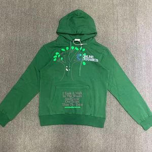 Men's Foam Printing Green Hoodies High Street Top Qualiry Streetwear Hip Hop Fleece casual Women Loose Fit Designer Hoodie Real Pics