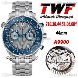 TWF Diver 300M A9900 Automatic Chronograph Mens Watch Ceramics Bezel Gray Wave Texture Dial Stainless Steel Bracelet 210.30.44.51.06.001 Super Edition Puretime 04c3