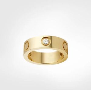 Love Virt Ring мужская группа кольца 3 бриллианты классические роскоши дизайнер ювелирные изделия женские титановые стальные сплавы позолоченные не исчезают не аллергические --optional ширина 4/5/6 мм -gold
