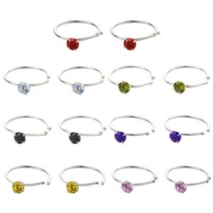 Other 925 Sterling Silver Fake Hoop 2.5mm Piercing Nose Rings Crystal Zircon Wholesale Body Fine Jewelry Party Gifts Accessories