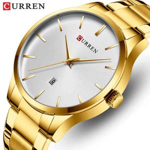 CURREN Watch Fashion Sport Mens Watches Waterproof Quartz Wristwatch Stainless Steel Male Clock Relogio Masculino Gift for Men 210517