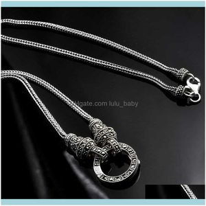 Collane Pendenti Jewelryreal Lunga Catena Retro Donne S925 Sterling Marcasite Pietra Ciondolo Thai Sier Collana di Gioielli Consegna di Goccia 2021